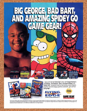 Sega Game Gear Original 1992 Vintage Ad - Simpsons Video Game Promo