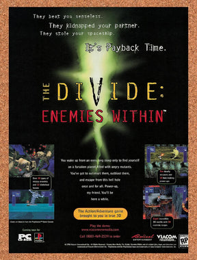 1996 The Divide Enemies Within PC Original Advertisement / Retro Promo v1