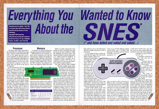 1991 Nintendo SNES Release Specs Original Advertisement / Retro Wall Art v7