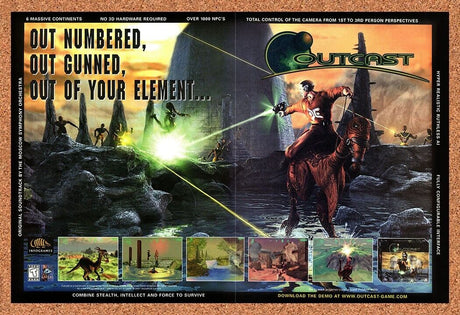 Outcast PC Original 1999 Print Ad Authentic Action-Adventure Video Game Promo