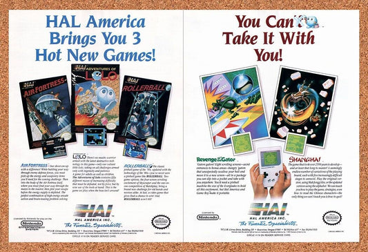Hal America NES Games Original 1989 Vintage Ad - LoLo Video Game Promo