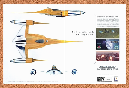 Star Wars Starfighter PC Original 2003 Ad Authentic LucasArts Video Game Promo