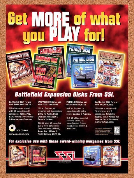 1997 SSI Military PC Games Original Advertisement / Retro Wall Art v2