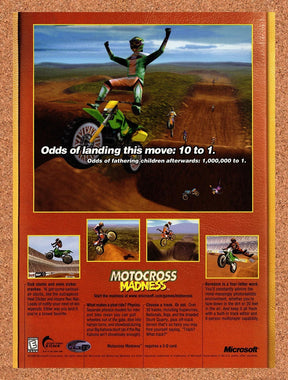 1998 Motocross Madness PC Original Advertisement / Retro Promo v1