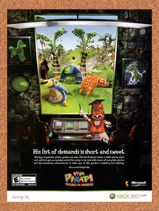 2007 Viva Pinata Xbox 360 Original Advertisement / Retro Wall Art v2