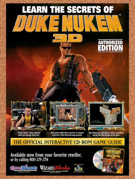 1996 Duke Nukem 3D Game Wizards Original Advertisement / Retro Promo v7