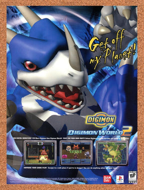 2001 Digimon World 2 PS1 Original Advertisement / Retro Promo v1