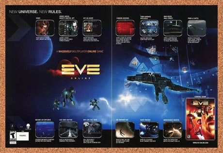 EVE Online PC Original 2005 Ad Authentic MMO Alienware Video Game Promo