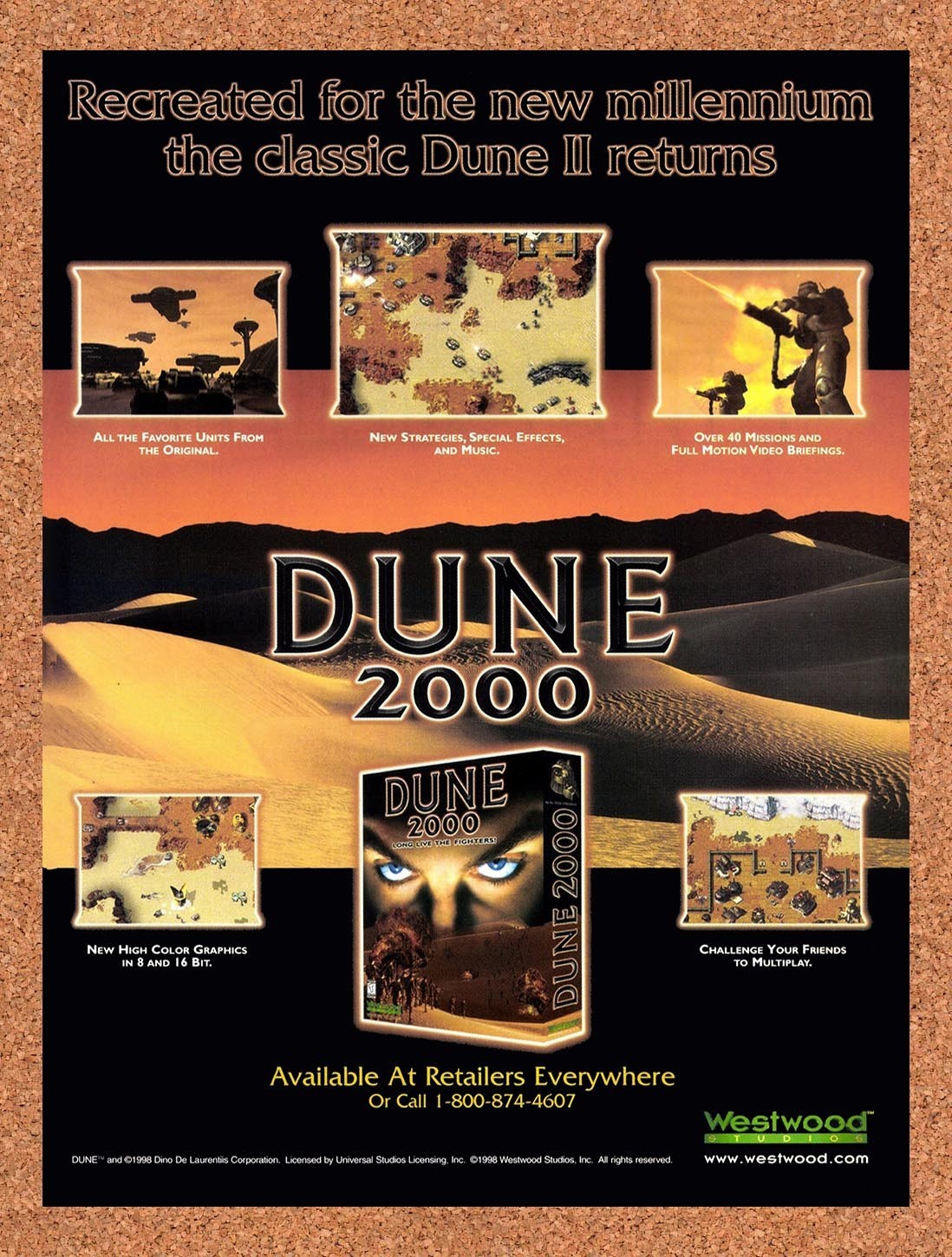 1997 Dune 2000 PC Original Advertisement / Retro Promo v5