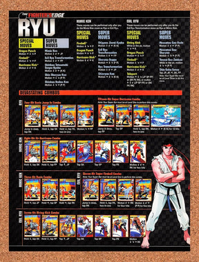 1999 Marvel vs Capcom Clash Of Super Heroes Ryu Moves Original Ad / Promo vr5