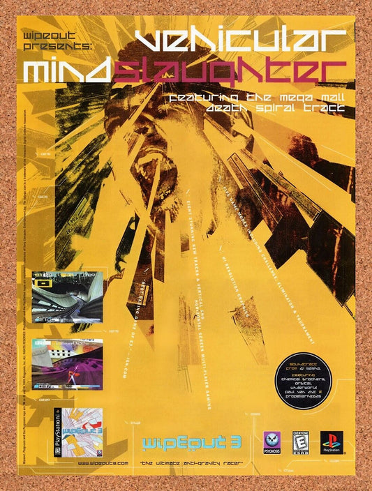 1998 Wipeout 3 PS1 Original Advertisement / Retro Wall Art v1