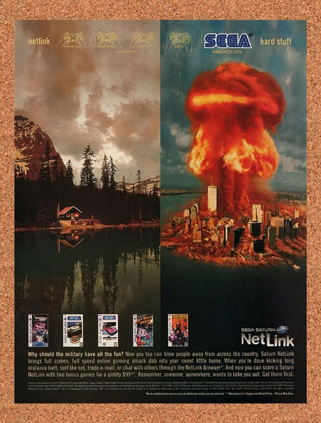 1997 Sega Saturn NetLink Browser Original Advertisement / Retro Wall Art v8