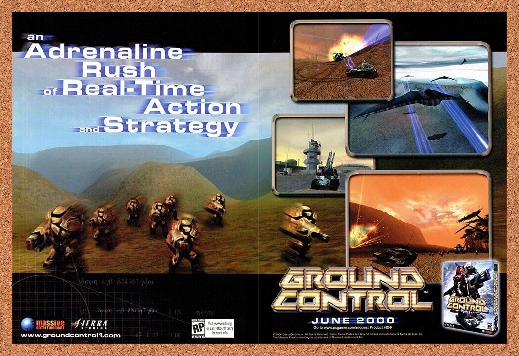 Ground Control PC Original 2002 Ad Authentic Sierra RTS Video Game Promo