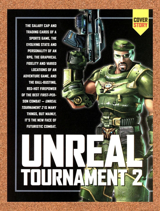 Unreal Tournament 2 PC Original 2001 Ad Authentic FPS Video Game Review Promo