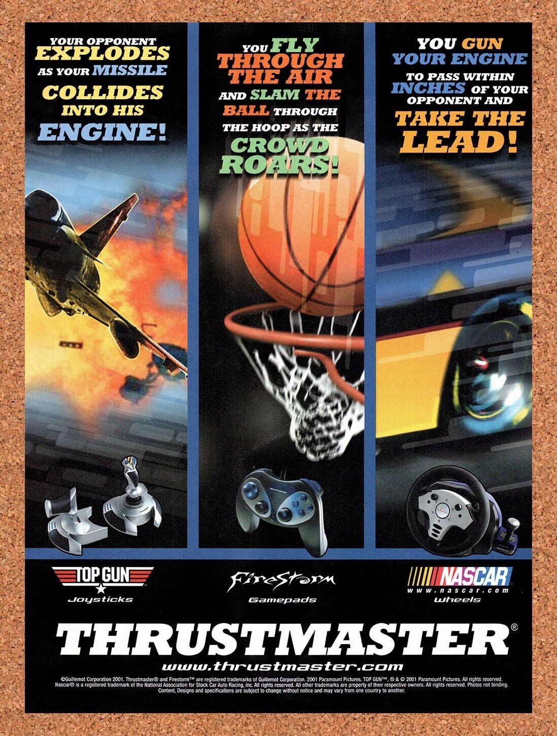 2001 Thrustmaster PC Peripherals Original Advertisement / Retro Wall Art v5
