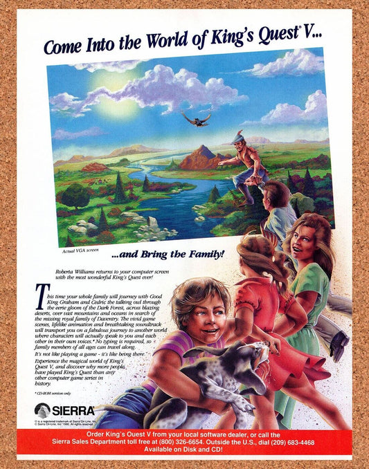 Kings Quest V PC Original 2003 Vintage Ad - Video Game Promo
