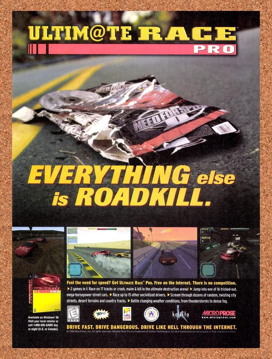 1998 Ultimate Race Pro PC Original Advertisement / Retro Promo v1