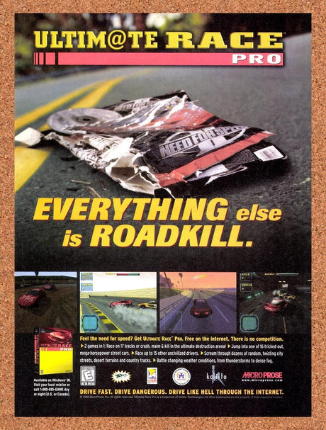 1998 Ultimate Race Pro PC Original Advertisement / Retro Promo v1