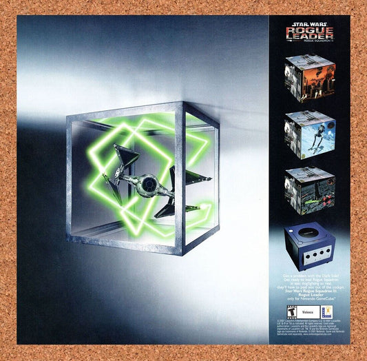 2000 Star Wars Rogue Leader GameCube Original Advertisement / Retro Wall Art v1