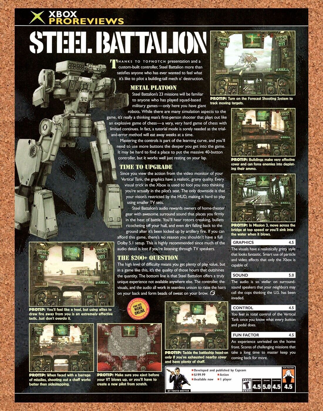 Steel Battalion Xbox Original 2003 Vintage Ad - Video Game Review Promo
