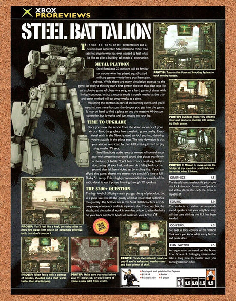 Steel Battalion Xbox Original 2003 Vintage Ad - Video Game Review Promo