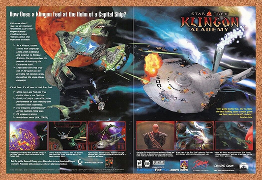 Star Trek Klingon Academy PC Original 2001 Ad Authentic Video Game Promo