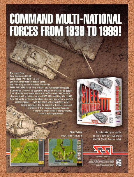 1997 Steel Panthers 3 Brigade Command 1939-1999 PC Original Ad / Promo v1