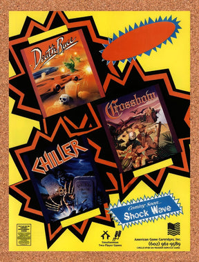 1990 American Game Carts NES Chiller Death Race Original Advertisement / Promo