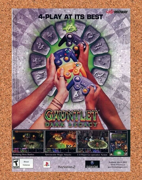 Gauntlet Dark Legacy GameCube Original 2003 Ad Authentic Nintendo Promo