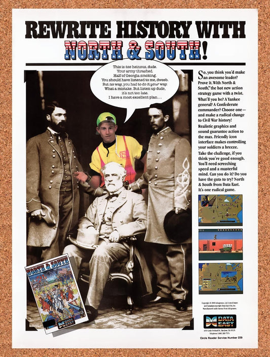 1989 North & South Amiga Original Advertisement / Retro Wall Art v1