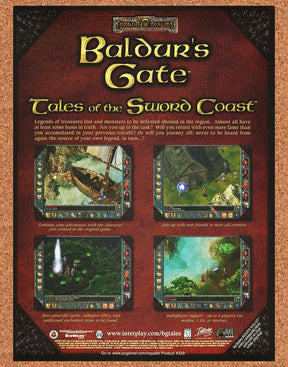 Baldurs Gate Tales Of Sword Coast PC Original 2001 Ad Authentic Video Game Promo
