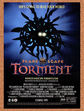 1998 PlaneScape Torment PC Original Advertisement / Retro Wall Art v4