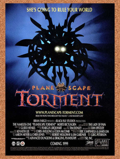 1998 PlaneScape Torment PC Original Advertisement / Retro Wall Art v4