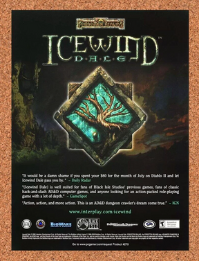 Icewind Dale 1 PC Original 2002 Ad Authentic Forgotten Realm Video Game Promo v1