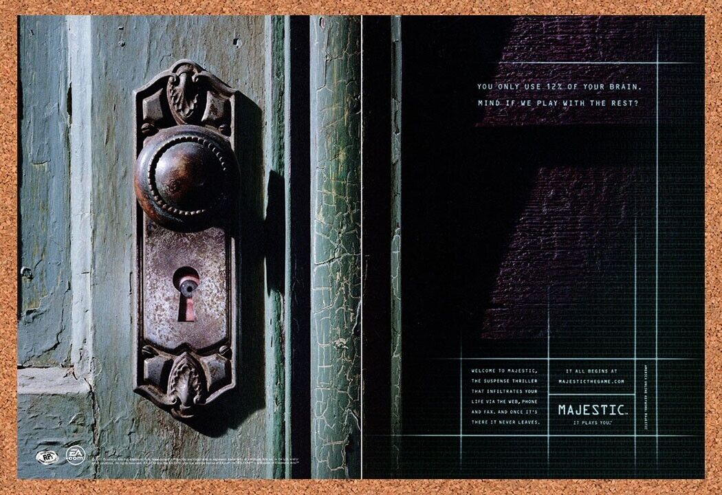 Majestic PC Original 2001 Ad Authentic ARG Alternate Reality Video Game Promo v2