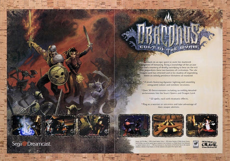 2000 Draconus Cult Of The Wyrm Dreamcast Original Ad / Retro Wall Art v2