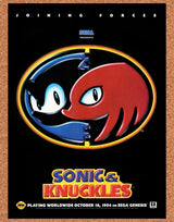 Sonic & Knuckles Genesis Original 1994 Vintage Ad - Video Game Display Promo