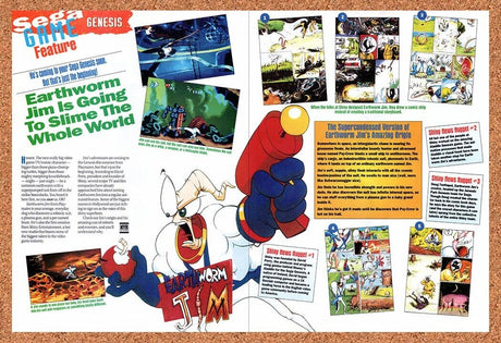 1994 Earthworm Jim Genesis Original Advertisement / Retro Wall Art v8