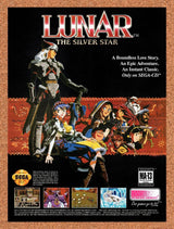 1995 Lunar Silver Star Story Sega CD Original Advertisement / Retro Wall Art v6