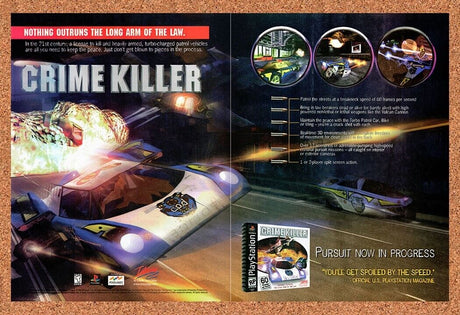 1997 Crime Killer PS1 Original Advertisement / Retro Wall Art v1