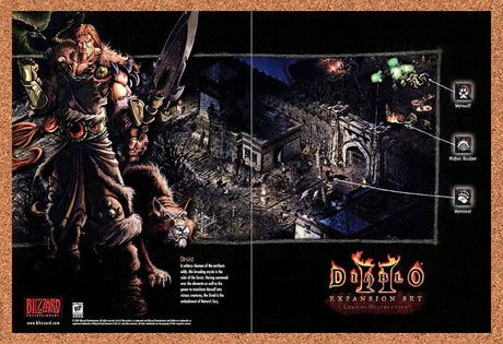 Diablo II PC Original 2001 Ad Authentic Blizzard Druid Video Game Promo