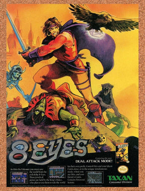 1988 8 Eyes NES Original Advertisement / Retro Promo v1