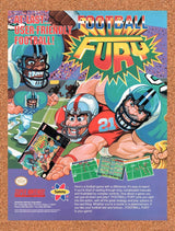 1993 Football Fury SNES Original Advertisement / Retro Wall Art v1