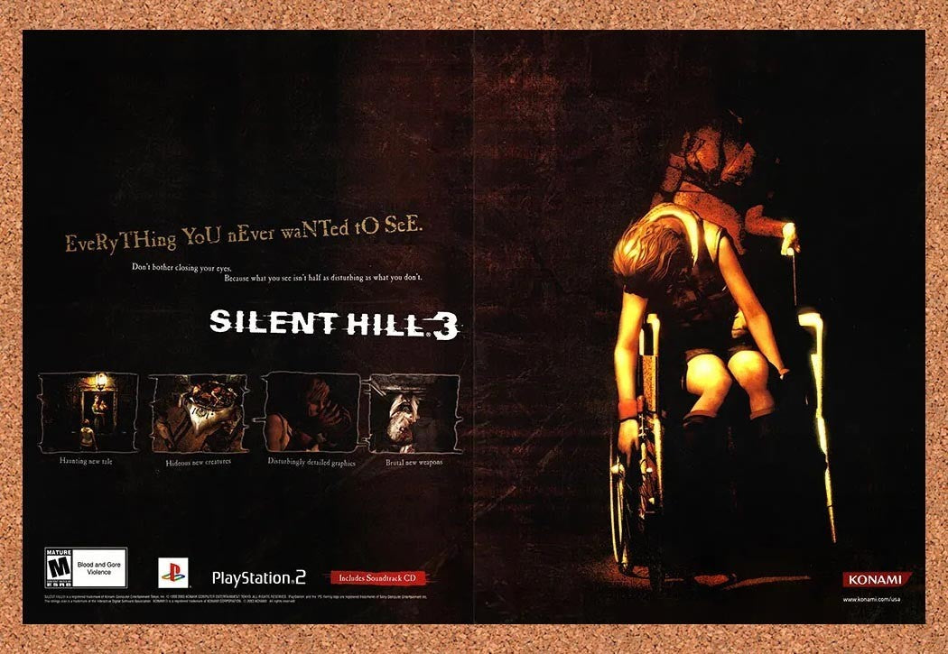2003 Silent Hill 3 PS2 Original Advertisement / Retro Promo v2