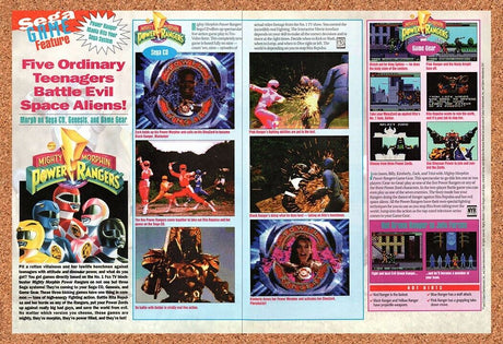 1995 Power Rangers Sega CD Original Advertisement / Retro Wall Art v4