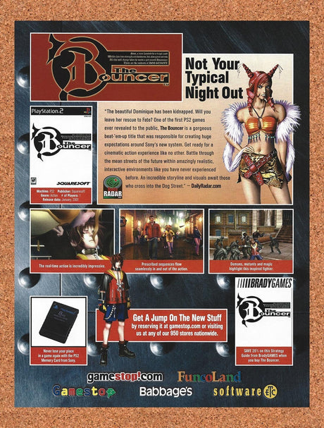 2001 The Bouncer FuncoLand Original Advertisement / Retro Promo v4