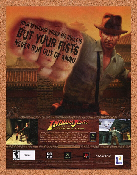 Indiana Jones Emperor's Tomb PC Original 2005 Ad Authentic Video Game Promo