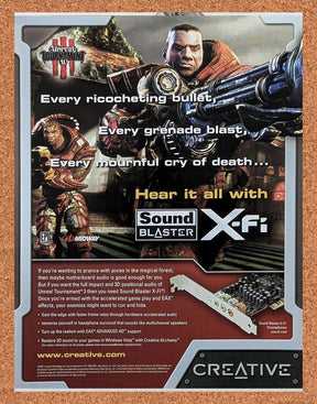 Unreal Tournament III PC Original 2008 Ad Authentic Sound Blaster Game Promo
