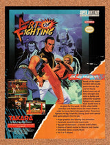 1993 Art Of Fighting SNES Original Advertisement / Retro Wall Art v1