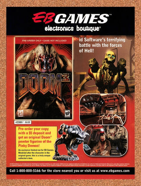 2004 Doom 3 EB Games Original Advertisement / Retro Promo v9